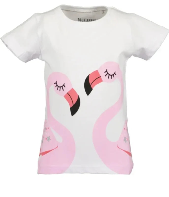 Blue Seven T-shirt Flamingo Wit