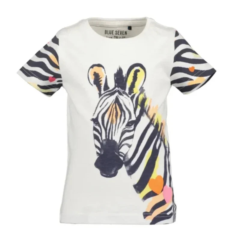 Blue Seven T-shirt Zebra Wit