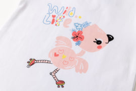 Newness T-shirt Wit Flamingo BGV44585