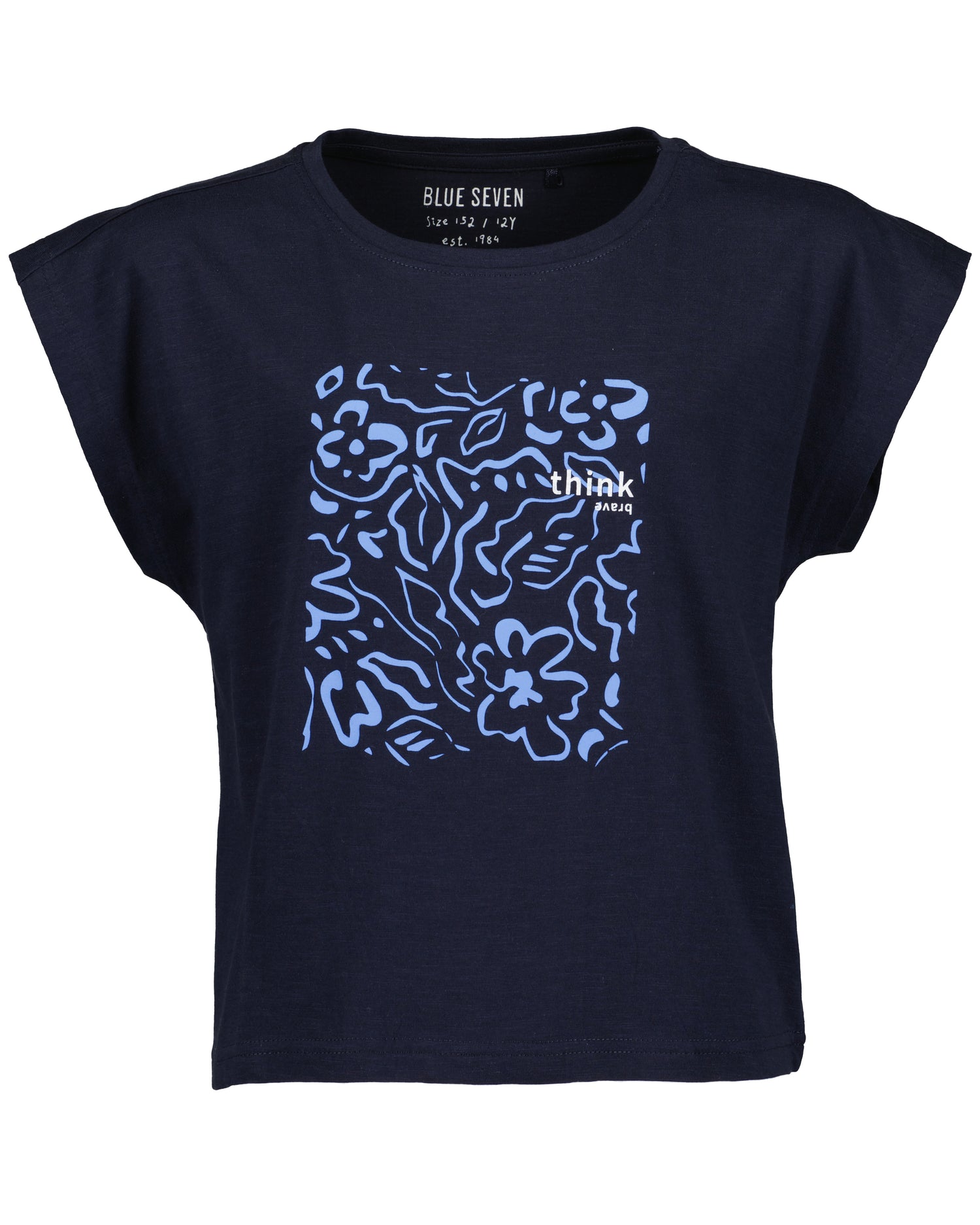 Blue Seven T-Shirt Blauw & Wit  X502755