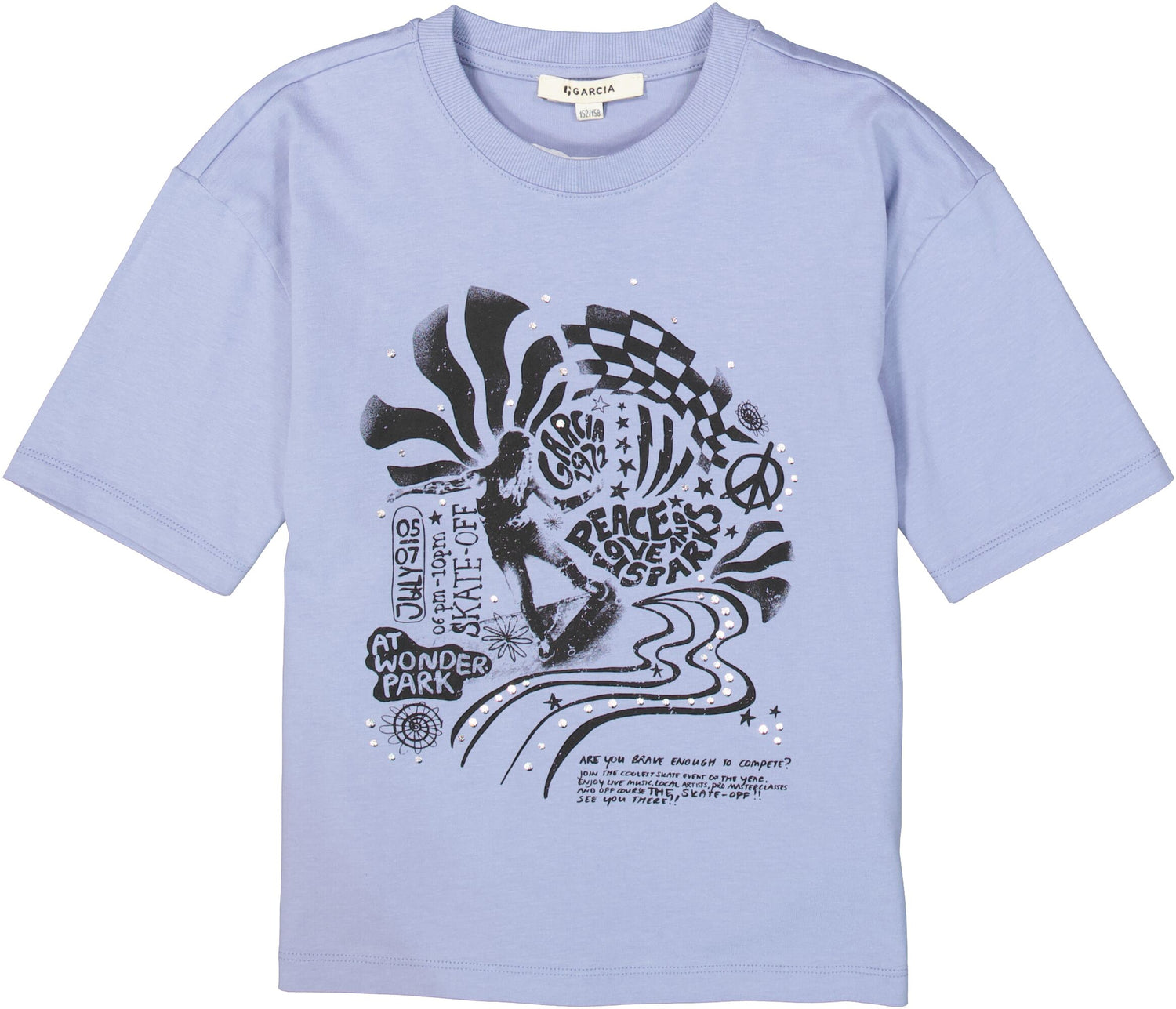 Garcia T-Shirt  "Peace"  Faded Ocean S42402