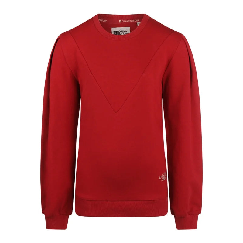 No Way Monday Sweater Crewneck Red R50020-1