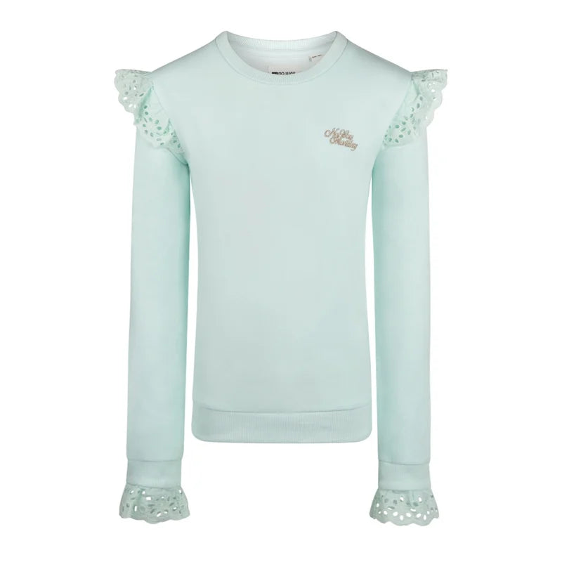 No Way Monday Sweater Crewneck Light Aqua R50111-1