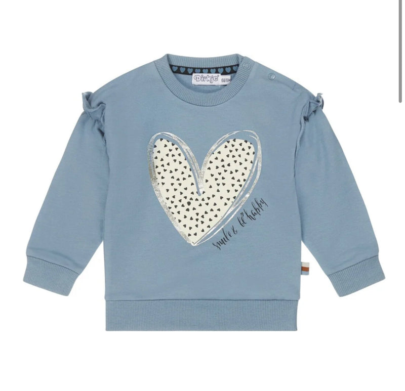 Dirkje sweater hart Faded Blue