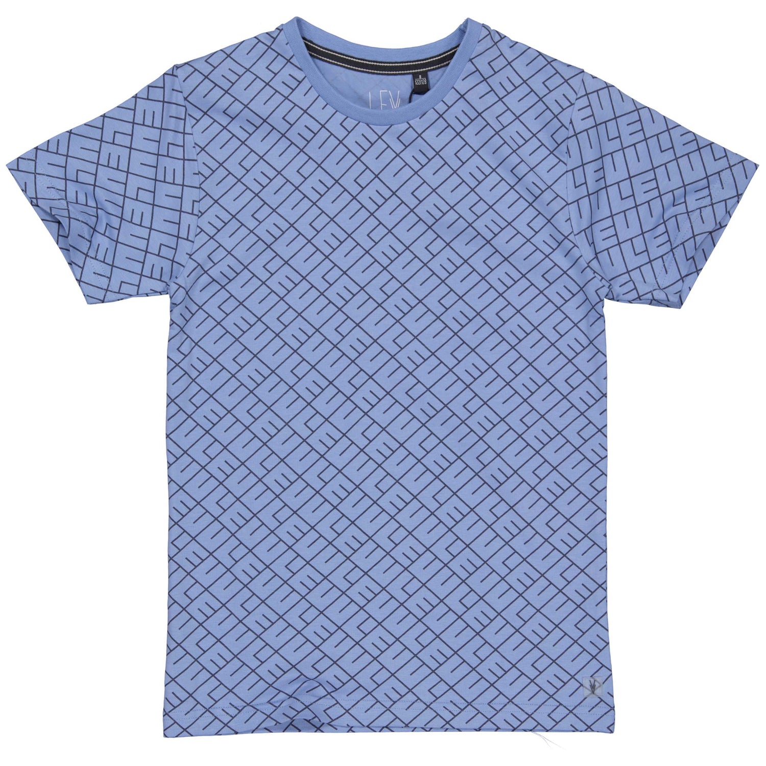 Levv Shirt Kaden Blue Tekst KADENLS242