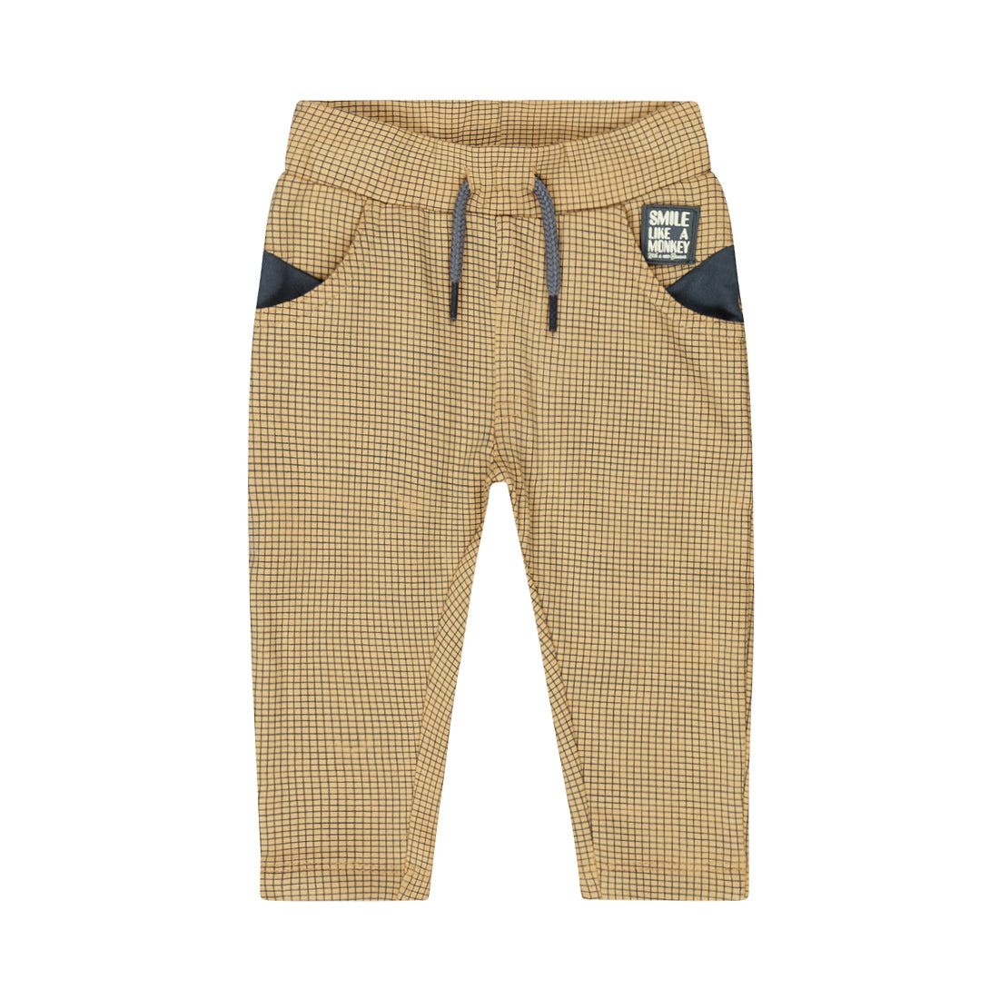 Dirkje Joggingbroekje  "Geruit"  Camel Q52607