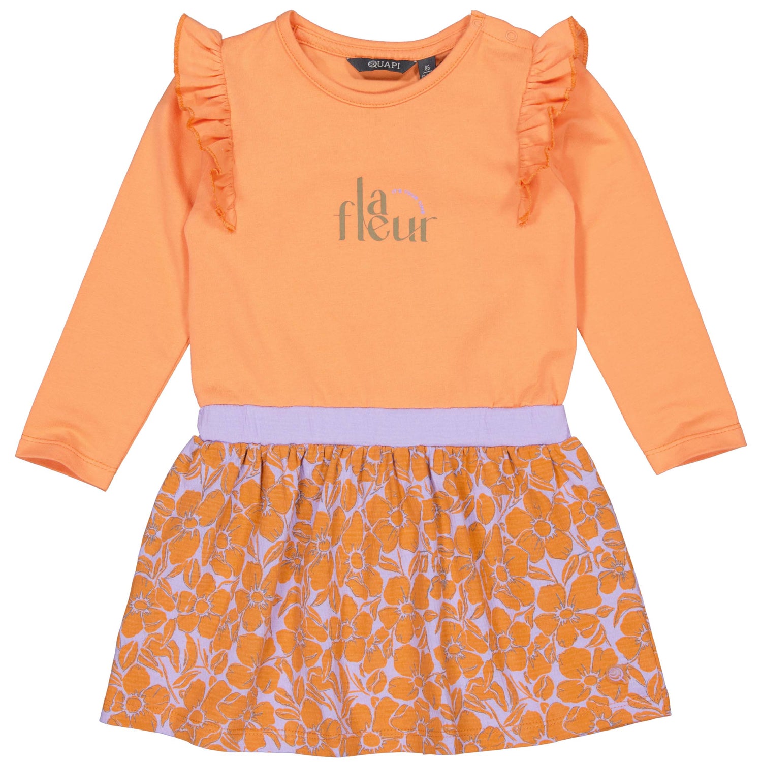 Quapi Jurk Mabel Oranje Flower QW241MABEL