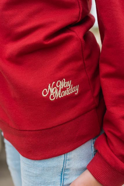 No Way Monday Sweater Crewneck Red R50020-1