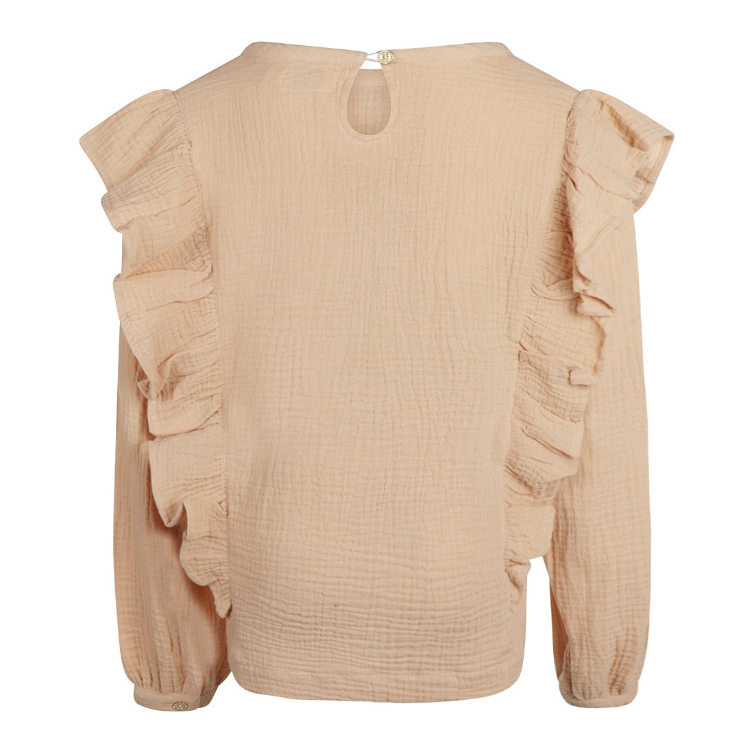 No Way Monday Blouse Ruffle Beige R50024-1