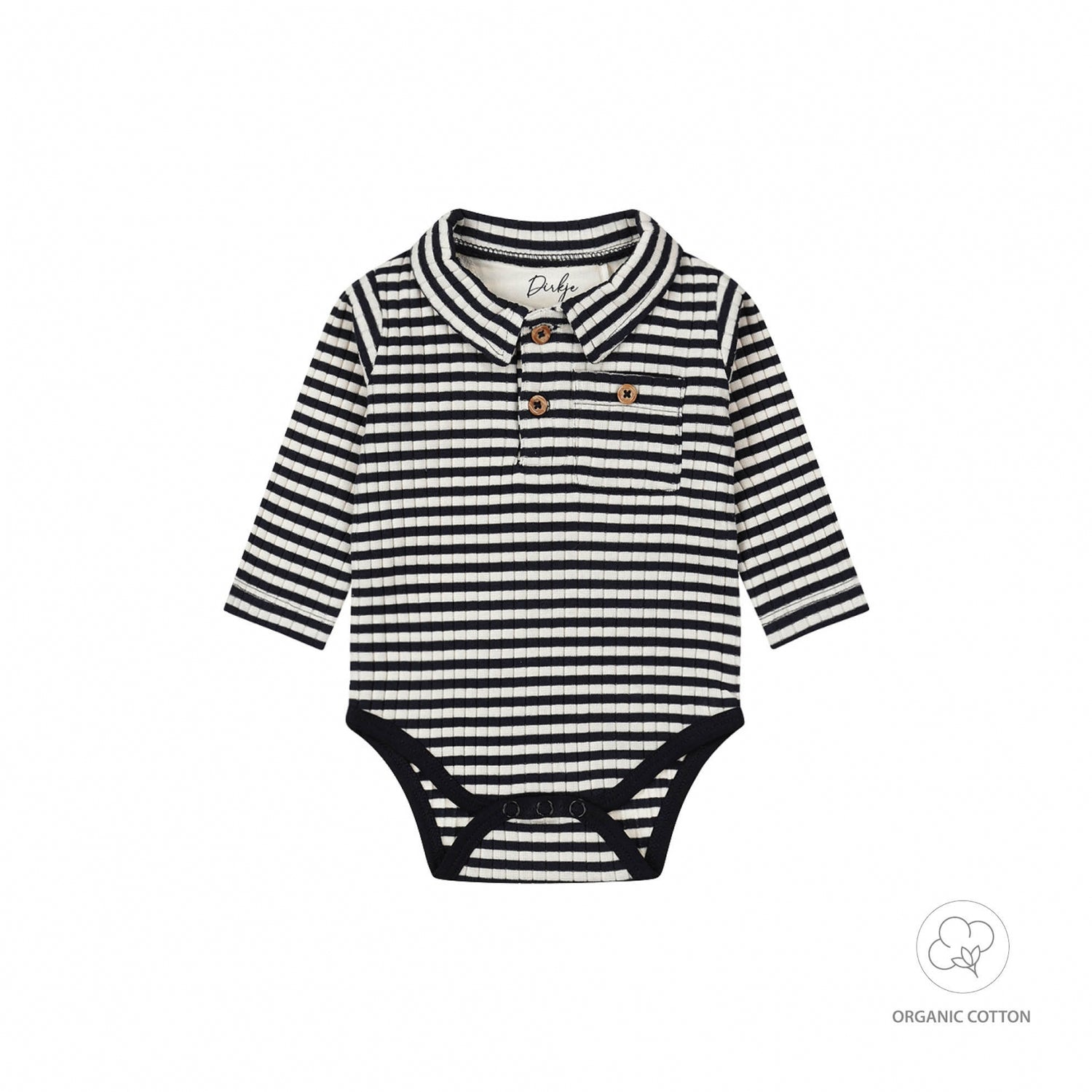 Dirkje Rompertje Streep Navy Organic Cotton WN1272